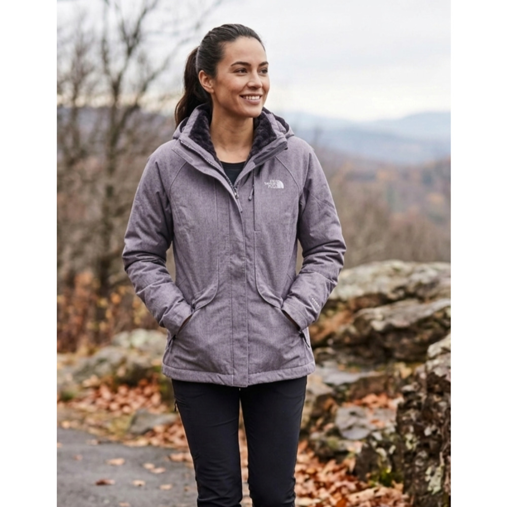 The North Face Gray DryVent Inlux Insulated Fleece Lined‎ Hooded Jacket Small